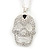 Statement Crystal 3D 'Skull' Pendant With Long Silver Tone Rope Style Chain - 72cm Length/ 5cm Extension - view 2