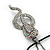 Gold Plated Crystal 'Cobra' Pendant With Black Suede Cord & Black Tone Chain - 70cm Length - view 4