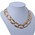Chunky Gold Plated Hammered Oval Link Choker Necklace - 36cm Length - view 9