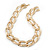 Chunky Gold Plated Hammered Oval Link Choker Necklace - 36cm Length - view 3