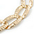Chunky Gold Plated Hammered Oval Link Choker Necklace - 36cm Length - view 4