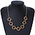 Gold Plated Mesh & Polished Ring Necklace - 50cm Length - view 7
