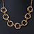 Gold Plated Mesh & Polished Ring Necklace - 50cm Length - view 8