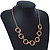 Gold Plated Mesh & Polished Ring Necklace - 50cm Length - view 9
