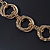 Gold Plated Mesh & Polished Ring Necklace - 50cm Length - view 10