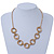 Gold Plated Mesh & Polished Ring Necklace - 50cm Length