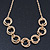 Gold Plated Mesh & Polished Ring Necklace - 50cm Length - view 11