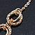Gold Plated Mesh & Polished Ring Necklace - 50cm Length - view 6