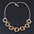 Gold Plated Mesh & Polished Ring Necklace - 50cm Length - view 13