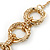 Gold Plated Mesh & Polished Ring Necklace - 50cm Length - view 4