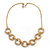 Gold Plated Mesh & Polished Ring Necklace - 50cm Length - view 3
