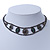 Victorian Style Black/ Green Crystal Choker Necklace In Gun Metal Finish - 26cm L/ 6cm Ext - view 2