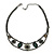 Victorian Style Black/ Green Crystal Choker Necklace In Gun Metal Finish - 26cm L/ 6cm Ext