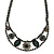 Victorian Style Black/ Green Crystal Choker Necklace In Gun Metal Finish - 26cm L/ 6cm Ext - view 3