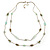 Vintage Inspired Two Strand Light Green Bead Necklace In Bronze Tone Metal - 68cm L/ 5cm Ext - view 7