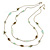 Vintage Inspired Two Strand Light Green Bead Necklace In Bronze Tone Metal - 68cm L/ 5cm Ext