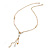 Gold Plated Chain with White, Transparent Acrylic Bead Necklace with Tassel - 60cm L/ 11cm L (Tassel)