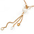 Gold Plated Chain with White, Transparent Acrylic Bead Necklace with Tassel - 60cm L/ 11cm L (Tassel) - view 2