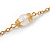 Gold Plated Chain with White, Transparent Acrylic Bead Necklace with Tassel - 60cm L/ 11cm L (Tassel) - view 4