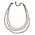 3 Strand, Layered Bead Necklace In Bronze Tone - 40cm L/ 6cm Ext - view 9
