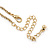 Light Grey/ Beige Enamel Floral Dangle Pendant Gold Tone Chain Necklace - 36cm Length/ 8cm Extension - view 6