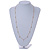 Long Delicate Chain with Pearl, Crystal Bead Charm In Gold Tone Necklace - 78cm L/ 8cm Ext - view 2