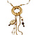 Antique Gold Bead Tassel Pendant With Long Bead Chain - 64cm L/ 5cm Ext - view 7