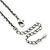 Grey, Cream Enamel Floral Y Shape Necklace In Pewter Tone Metal - 38cm L/ 6cm Ext - view 7