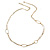 Long Chunky Chain with Oval Link, Pearl Bead Necklace - 124cm L - view 3