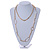 Long Chunky Chain with Oval Link, Pearl Bead Necklace - 124cm L - view 2