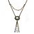 Vintage Inspired Imitation Pearl Square Tassel Pendant With 42cm L/ 4cm Ext Chain In Bronze Tone