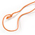 Long Orange Wood and Cotton Bead Cord Necklace - 88cm L - view 7