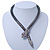 Black Tone Swarovski Crystal 'Snake' Magnetic Necklace - 43cm Length