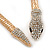 Gold Plated Swarovski Crystal 'Snake' Magnetic Necklace - 43cm Length - view 5