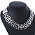 Statement Polished Square Link Choker Necklace In Rhodium Plating - 36cm Length - view 10