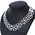 Statement Polished Square Link Choker Necklace In Rhodium Plating - 36cm Length - view 11
