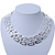 Statement Polished Square Link Choker Necklace In Rhodium Plating - 36cm Length - view 8