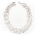 Statement Polished Square Link Choker Necklace In Rhodium Plating - 36cm Length - view 12