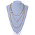 3 Strand Layered Gold Tone Chain with White Faux Pearl Necklace - 76cm L/ 8cm Ext - view 2