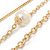 3 Strand Layered Gold Tone Chain with White Faux Pearl Necklace - 76cm L/ 8cm Ext - view 4