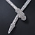 Silver Tone Swarovski Crystal 'Snake' Magnetic Necklace - 43cm Length - view 2