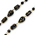 Black Glass, Ceramic Bead With Gold Tone Wire Long Necklace - 88cm L - view 3