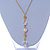 2 Strand Gold Tone Chain With Faux Pearl and Transparent Acrylic Bead Tassel Necklace - 66cm L/ 10cm Tassel/ 8cm Ext - view 7
