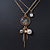 Gold Plated Double Chain Floral Medallion With Beaded Tassel Necklace - 38cm Length/ 6cm Extension - view 7