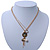 Gold Plated Double Chain Floral Medallion With Beaded Tassel Necklace - 38cm Length/ 6cm Extension - view 2