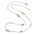 Vintage Inspired Heart, Freshwater Pearl, Flower Long Chain Necklace in Light Matt Silver Tone - 90cm L
