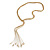 Statement Multistrand Lariat Necklace In Matte Gold Tone - Long - 80cm L