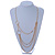 Gold Plated Layered Oval Link Asymmetrical Necklace - 86cm L - view 2