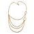 Gold Plated Layered Oval Link Asymmetrical Necklace - 86cm L - view 6