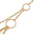 Gold Plated Layered Oval Link Asymmetrical Necklace - 86cm L - view 4